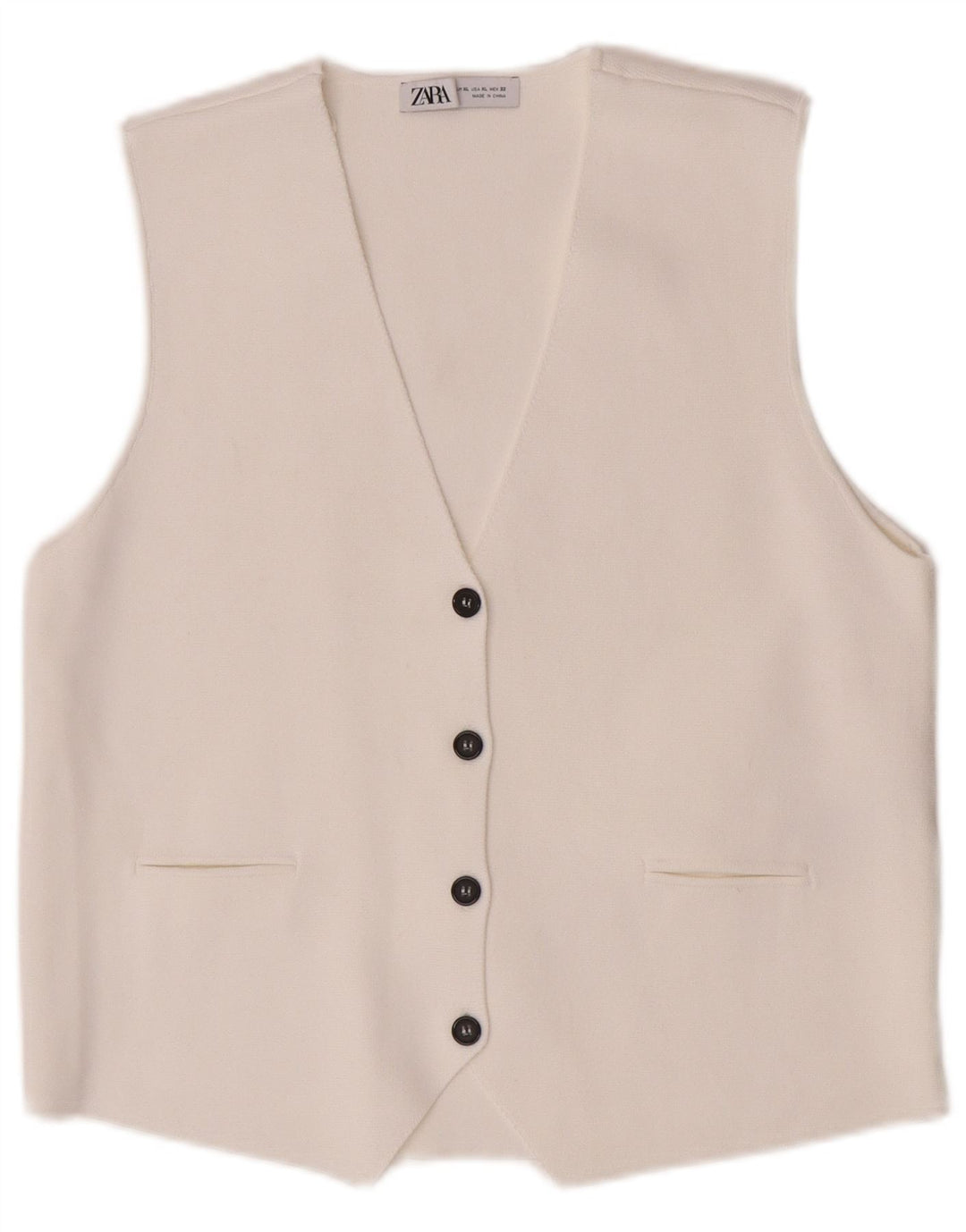 Colete feminino Zara UK 18 XL viscose branca