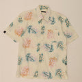 U2 Mens Short Sleeve Shirt XL Off White Floral Cotton Vintage U2 and Second-Hand U2 from Messina Hembry 