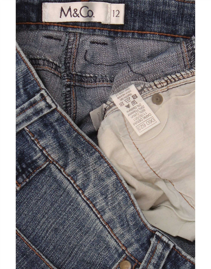 Shorts jeans feminino M&Co UK 12 médio W32 algodão azul