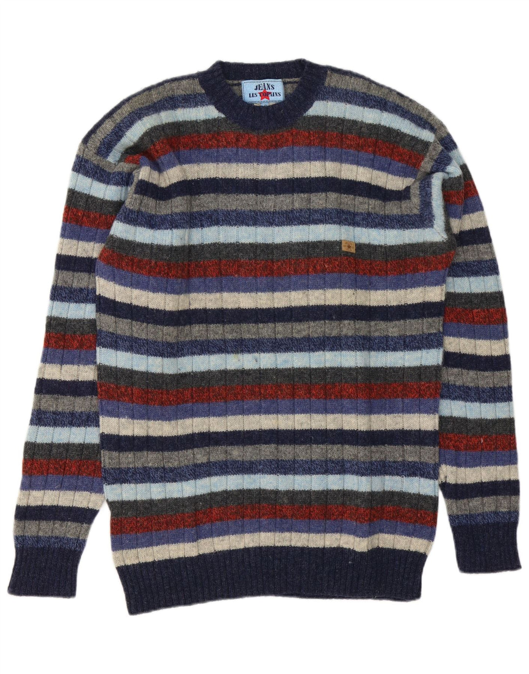Suéter masculino Les Copains com gola redonda IT 46 pequeno listrado multicolorido