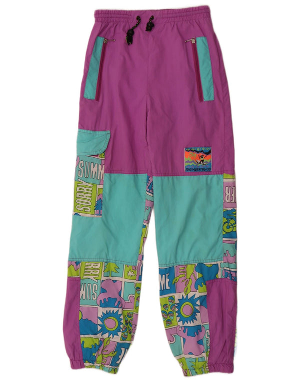Calça de treino feminina vintage gráfica cargo joggers IT 44 médio roxo