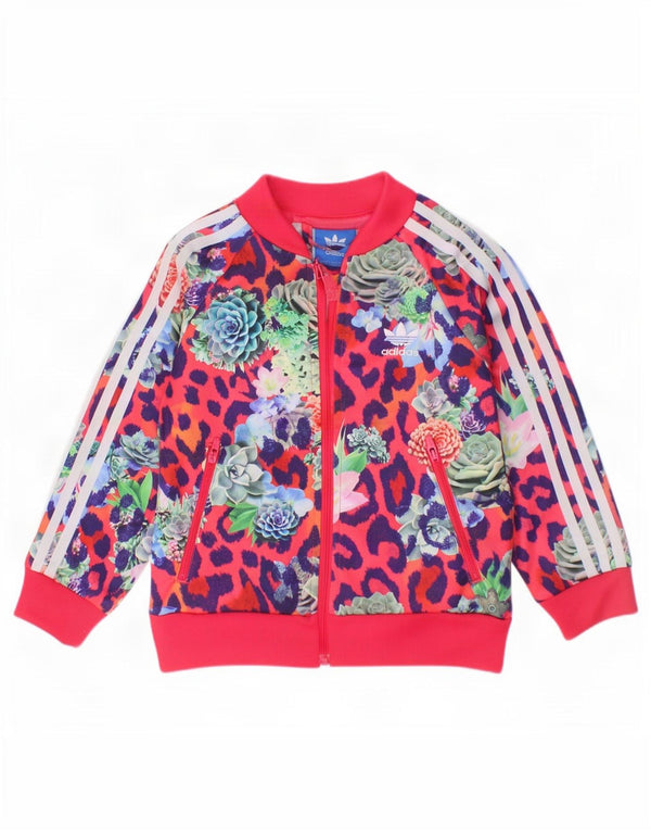 Adidas Baby Girls Graphic Tracksuit Top Jaqueta 18-24 Meses Rosa Floral