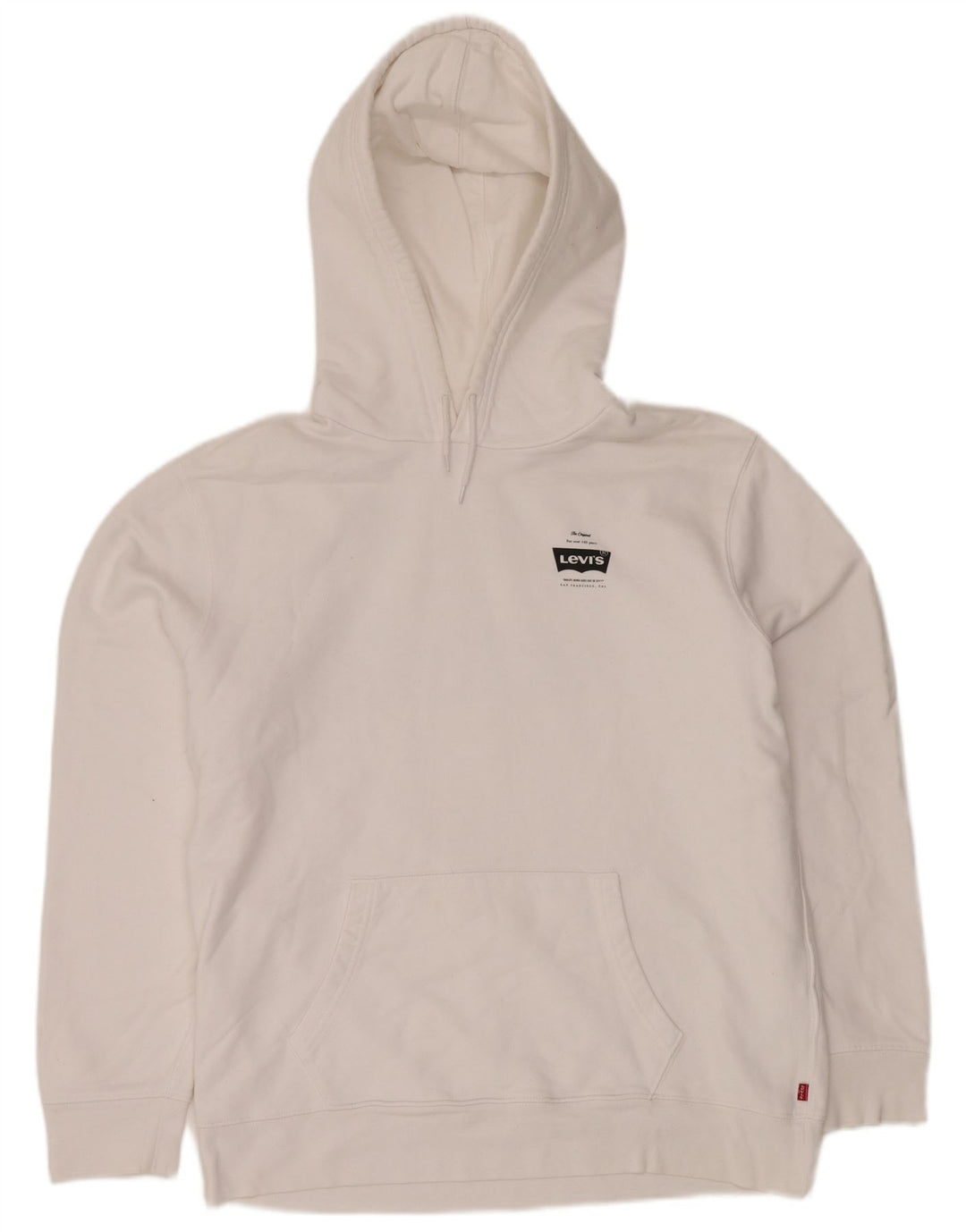 Suéter com capuz gráfico masculino LEVI'S grande algodão branco