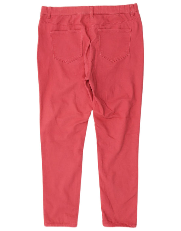 Calça feminina casual skinny M&Co Reino Unido 14 grande W32 L27 algodão rosa