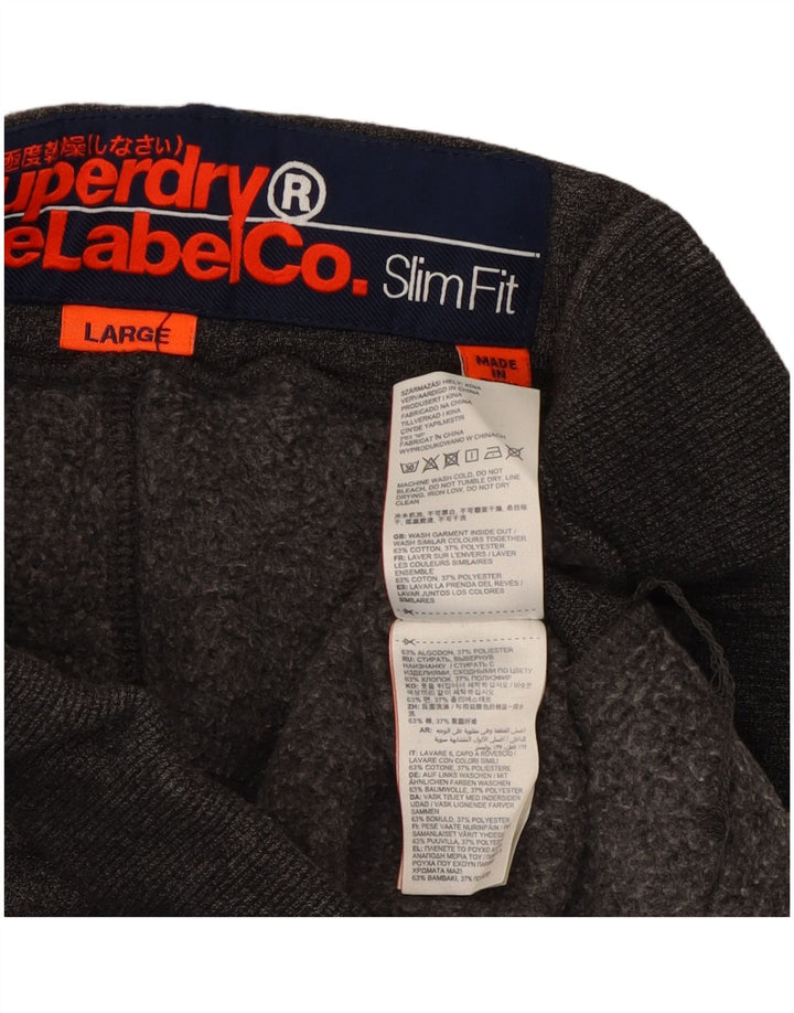 Calça de treino feminina SUPERDRY Slim Fit Joggers Reino Unido 14 grande cinza