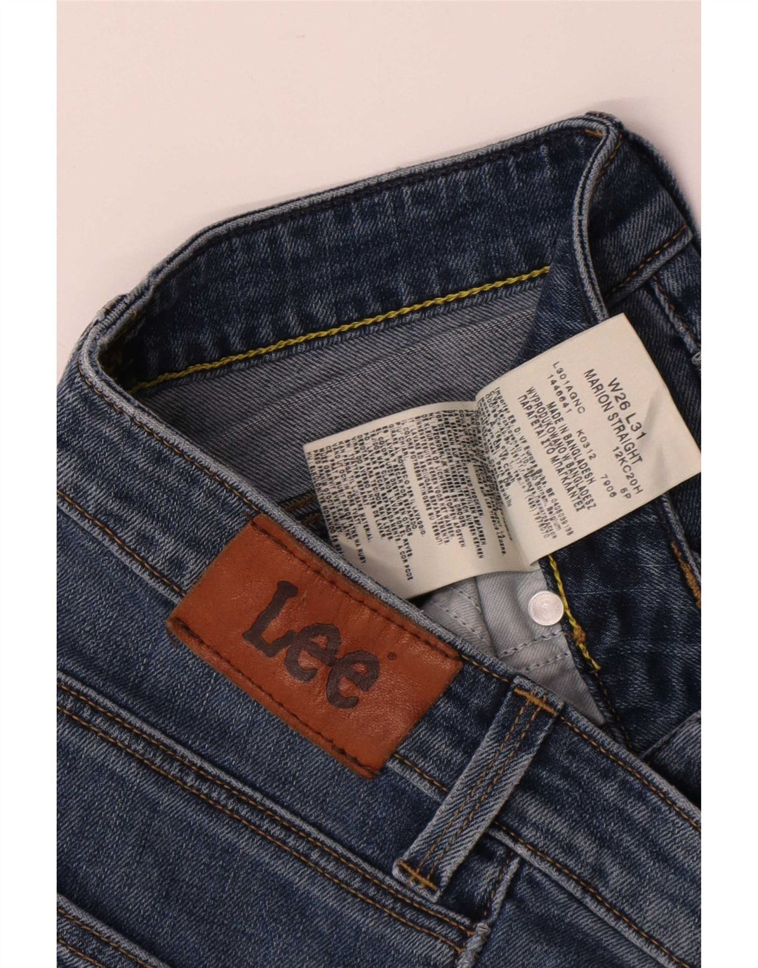 Lee Womens Marion Straight Jeans W26 L31 Azul Algodão