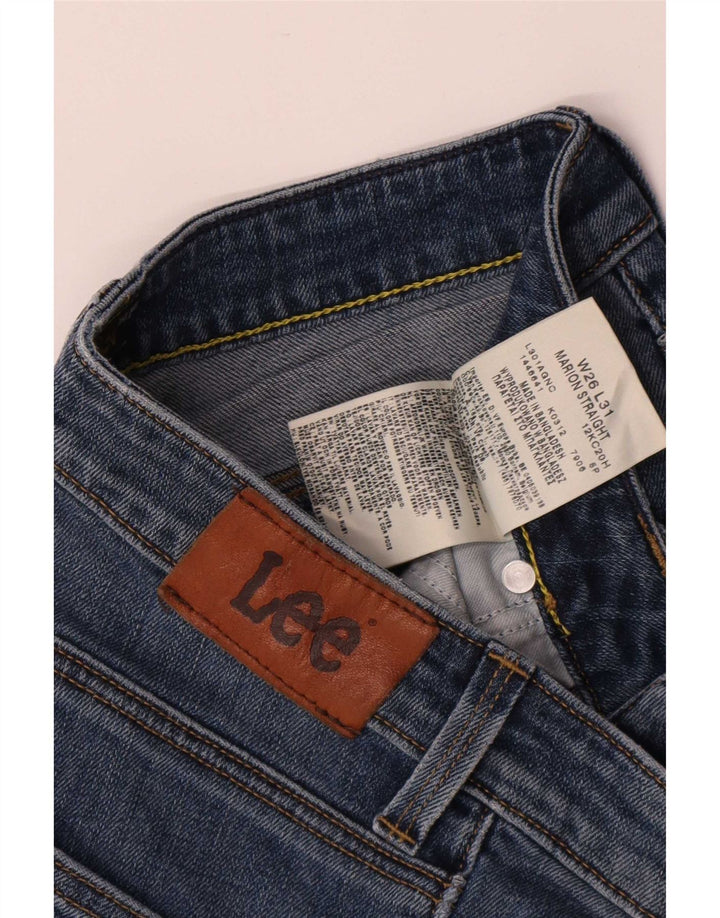 Lee Womens Marion Straight Jeans W26 L31 Azul Algodão