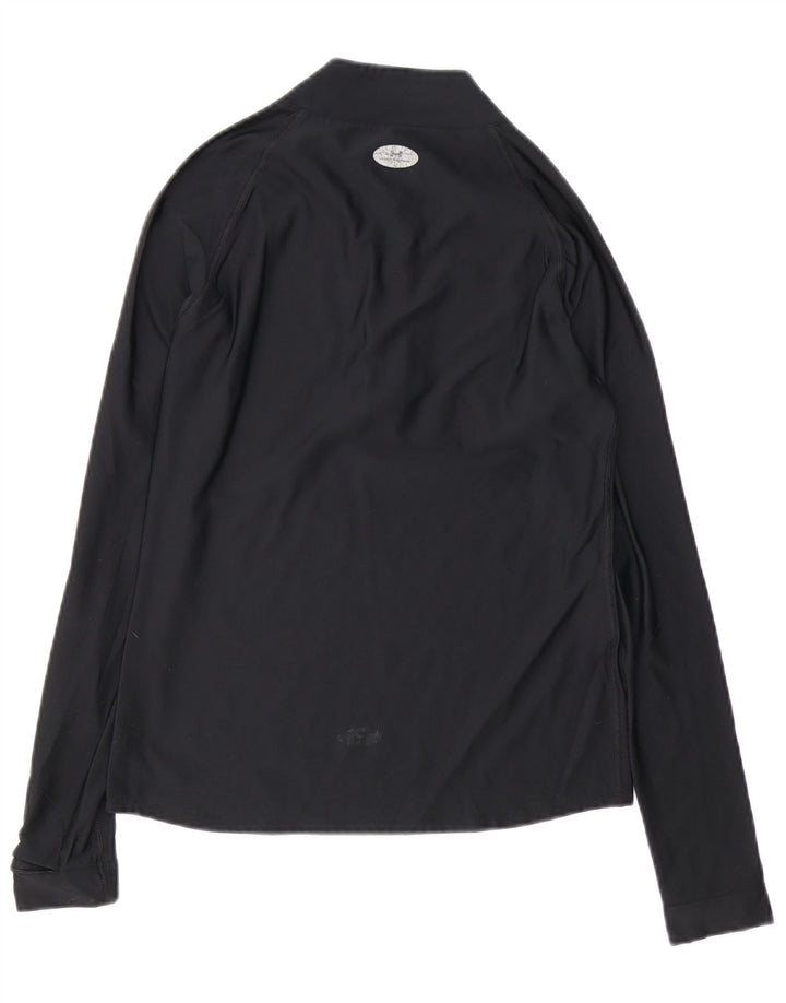 UNDER ARMOUR Pulôver feminino com gola e zíper, top de treino Reino Unido 10 pequeno preto