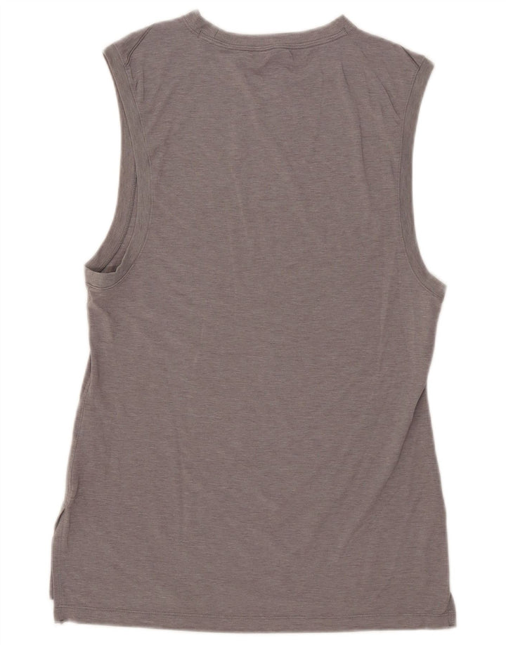 Nike Womens Dri Fit Vest Top UK 10 Pequeno Cinza Poliéster
