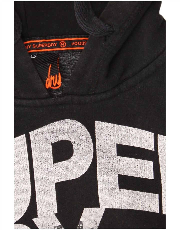 Superdry Mens Graphic Hoodie Jumper Médio Algodão Preto