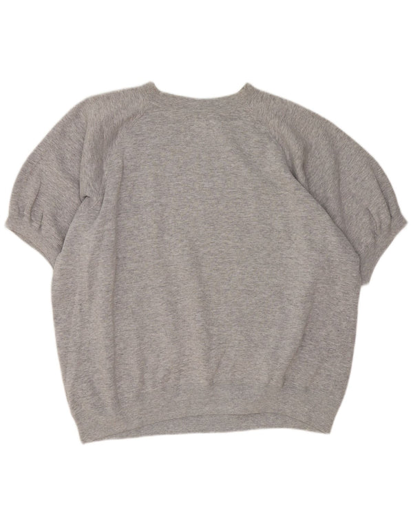 Champion moletom masculino gráfico de manga curta jumper XL cinza manchado de algodão