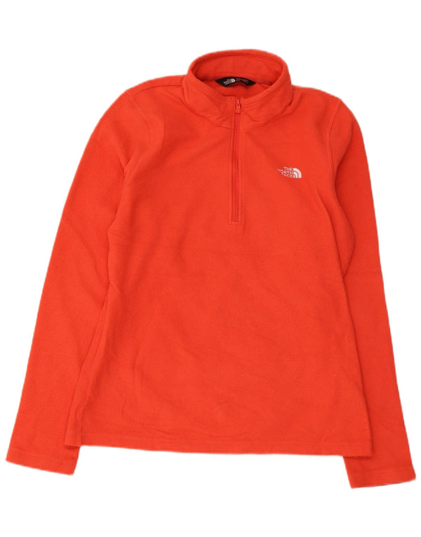 Suéter de lã feminino The North Face com gola e zíper UK 12 médio laranja esportivo