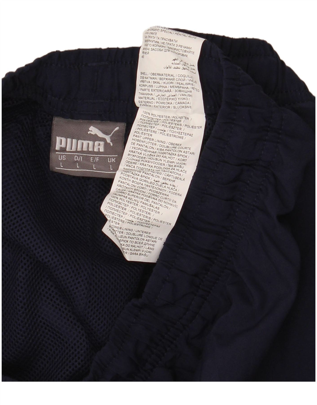 Calça de treino masculina PUMA grande poliéster azul marinho