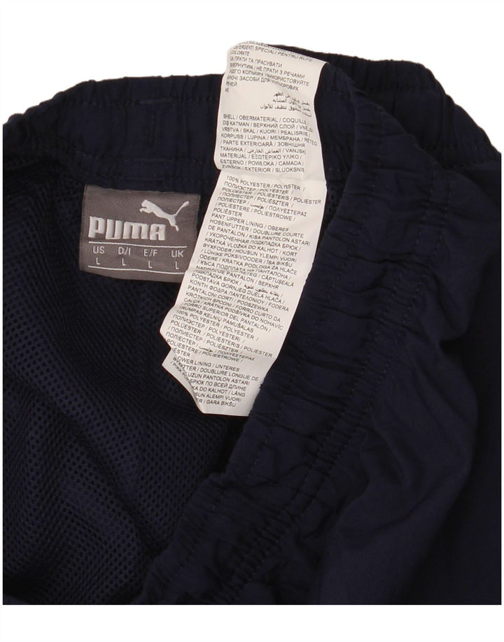 Calça de treino masculina PUMA grande poliéster azul marinho