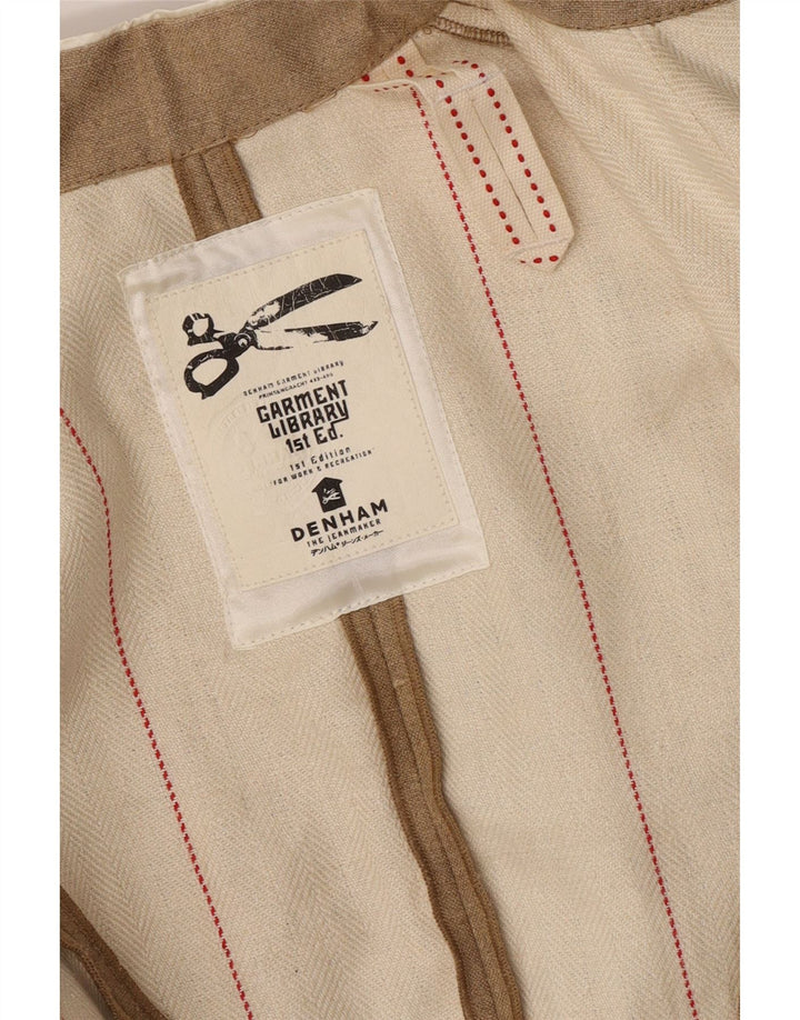 Denham Womens Trachten Blazer Jacket UK 14 Médio Bege Colourblock