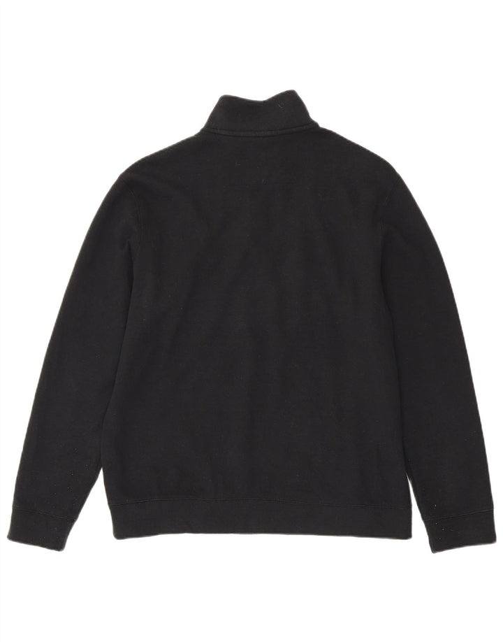 Suéter feminino Chaps com gola e zíper Reino Unido 16 grande algodão preto