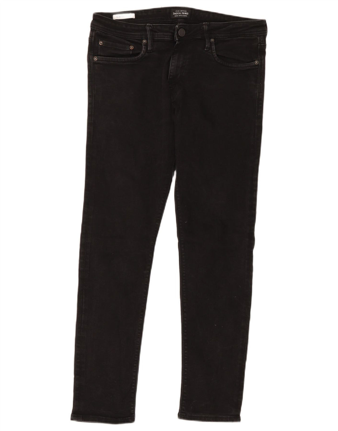 Jack & Jones Masculino GLENN Slim Jeans W32 L30 Algodão Preto