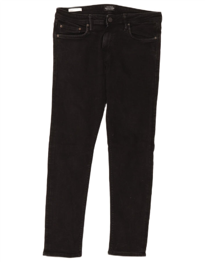Jack & Jones Masculino GLENN Slim Jeans W32 L30 Algodão Preto
