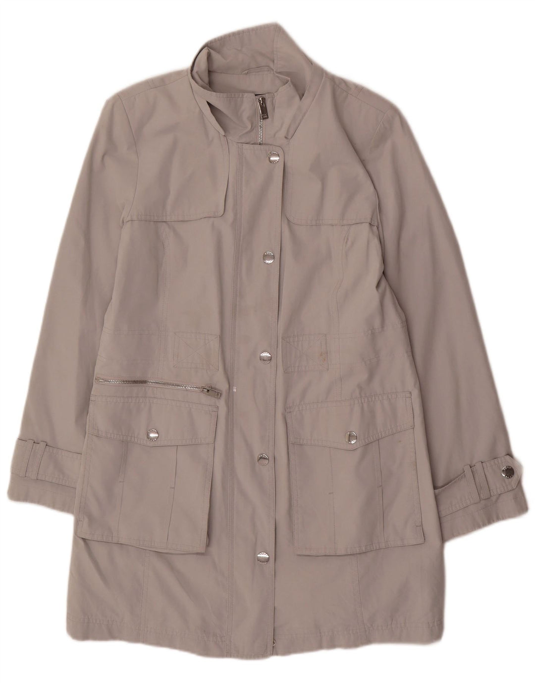 Casaco impermeável feminino Dkny UK 14 poliéster cinza médio