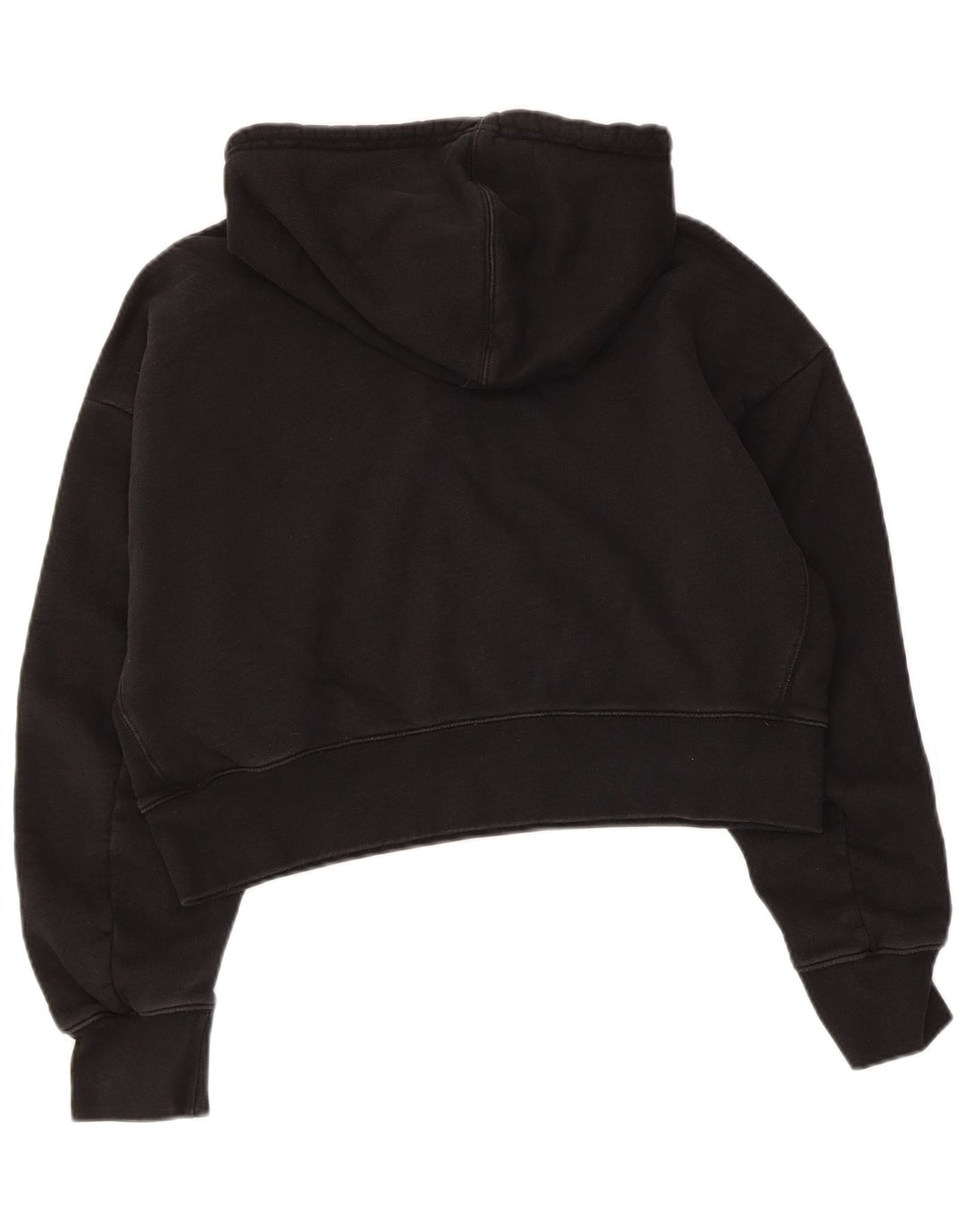 ADIDAS Womens Crop Oversized Hoodie Jumper Reino Unido 10 Pequeno Algodão Preto