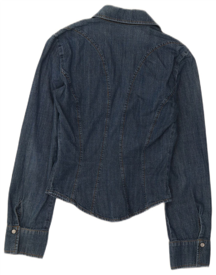 Camisa jeans feminina Max & Co. Reino Unido 8 algodão azul pequeno