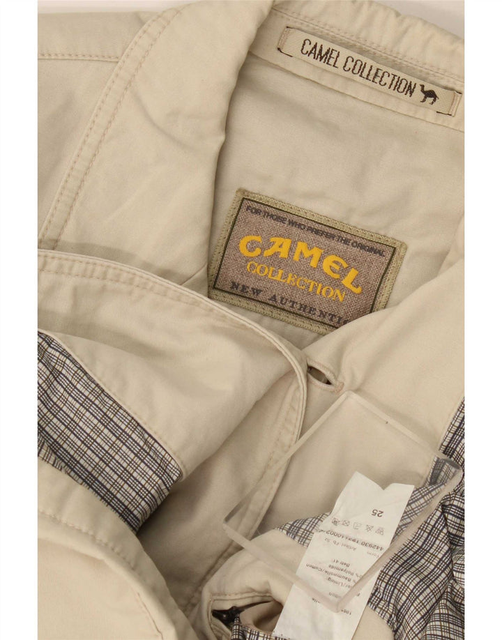 Jaqueta blazer masculina Camel Active com 3 botões Reino Unido 40 algodão bege grande