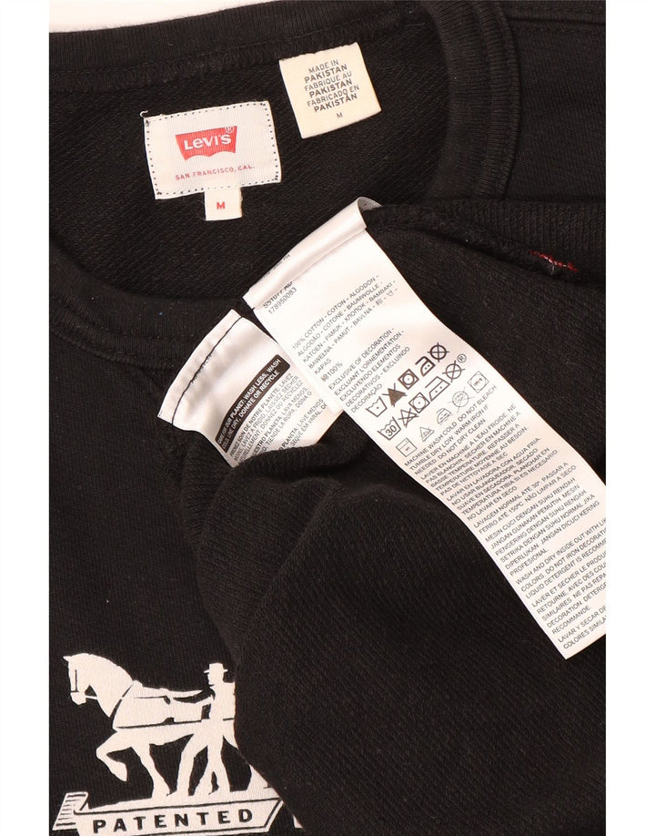 Levi's moletom gráfico masculino jumper médio preto algodão