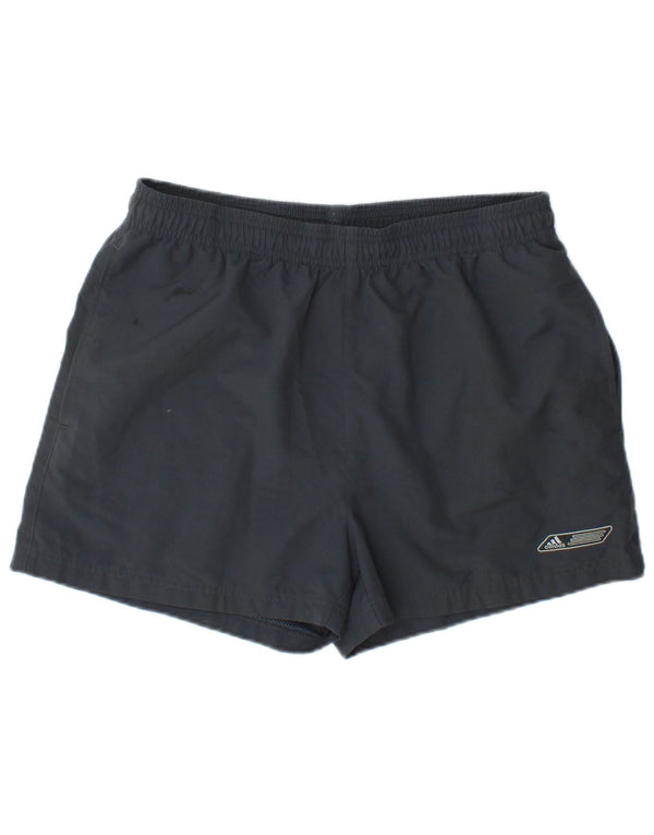 Shorts esportivos masculinos Adidas poliéster cinza médio