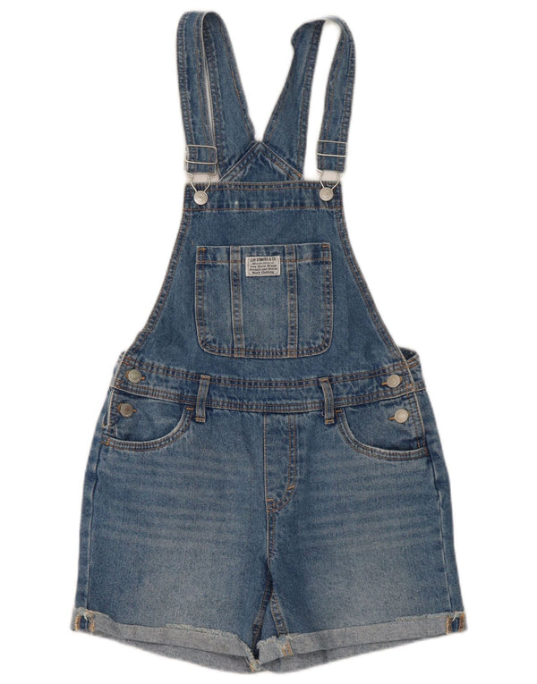 Shorts jeans Levi's Girls Dungarees 13-14 anos W28 algodão azul