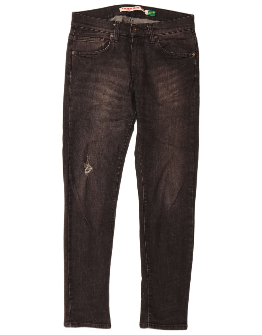 Carrera Jeans masculino desgastado slim W31 L32 algodão cinza