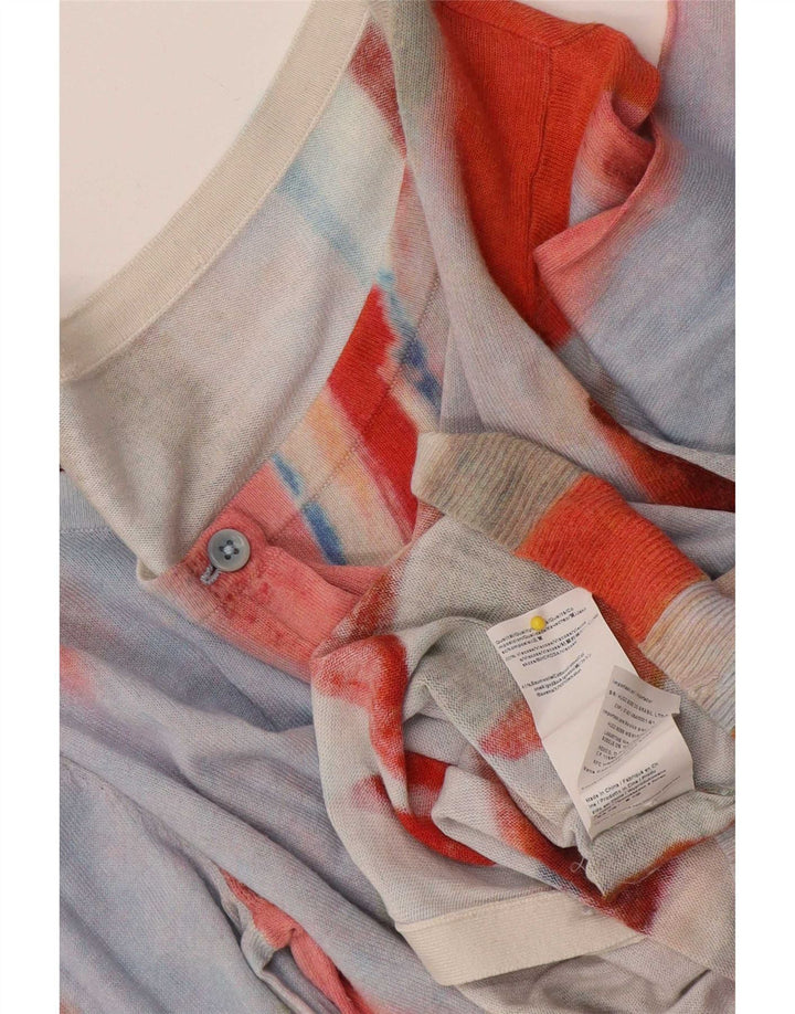 Suéter cardigã feminino Hugo Boss com padrão abstrato Reino Unido 10 pequeno multicolorido