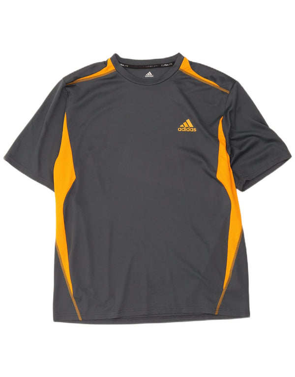 Camiseta masculina Adidas Climalite Top XL cinza colorblock poliéster