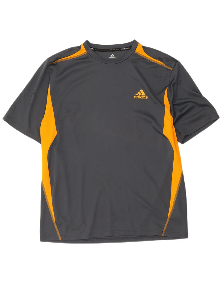 Camiseta masculina Adidas Climalite Top XL cinza colorblock poliéster