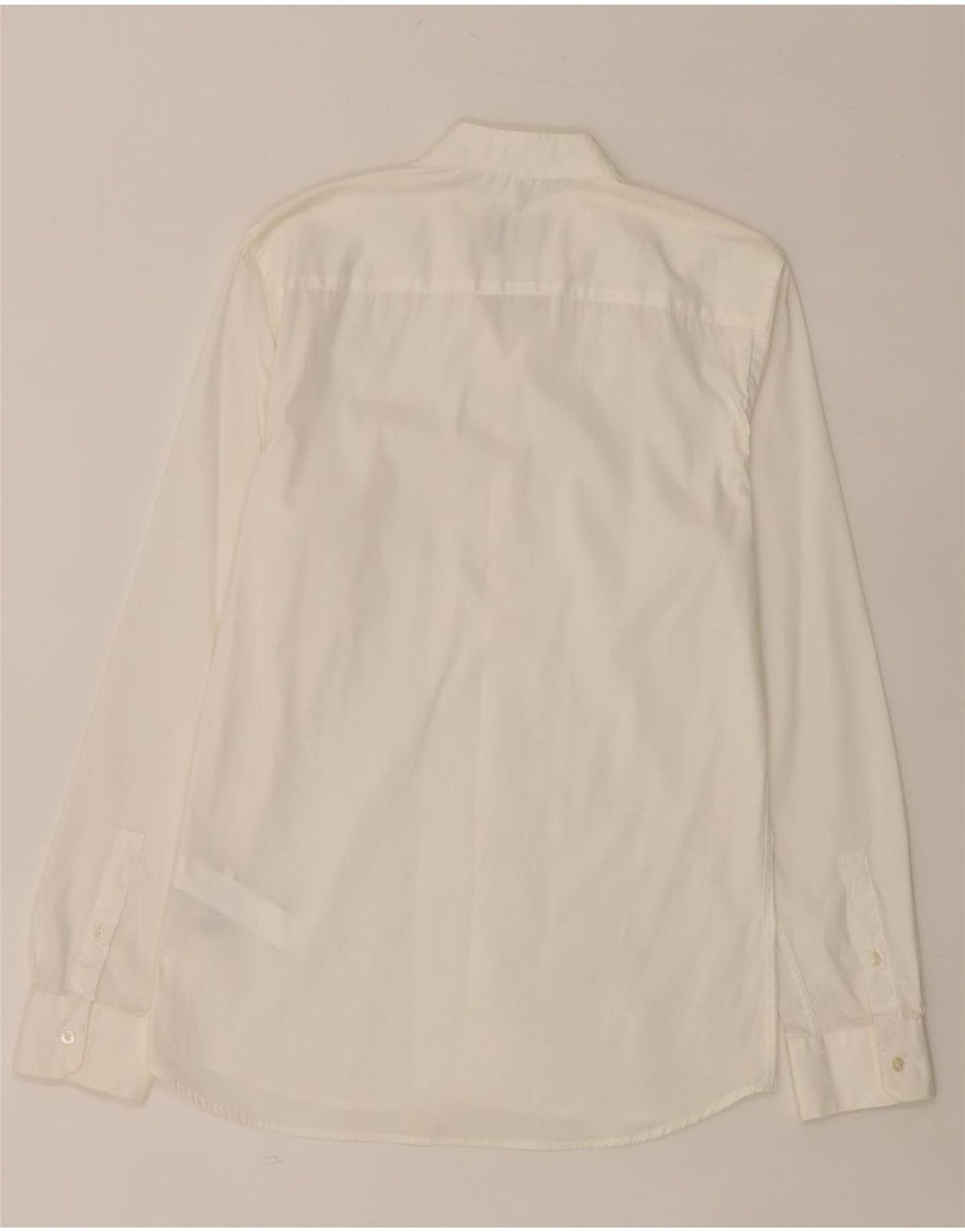 Camisa masculina ZARA Super Slim Fit médio algodão branco
