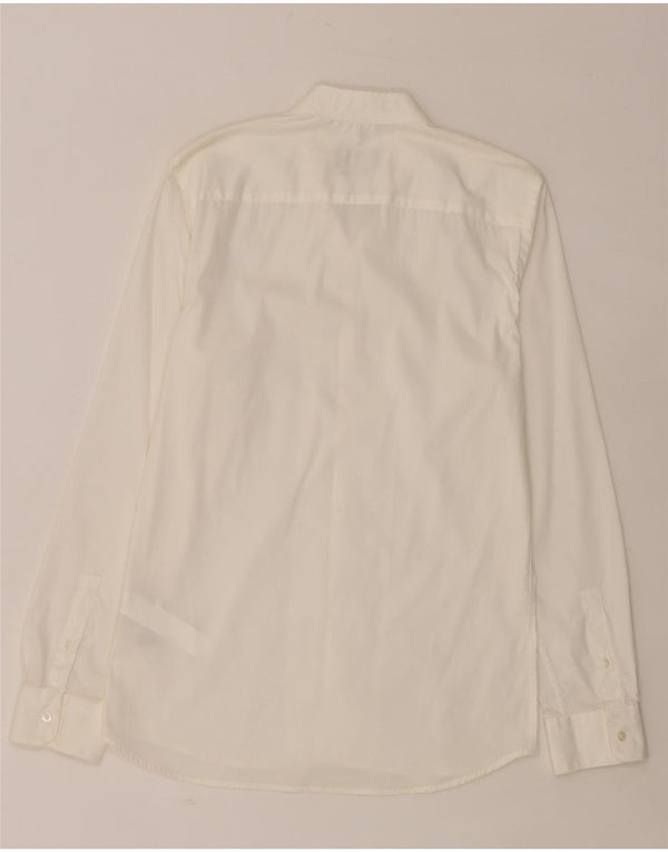 Camisa masculina ZARA Super Slim Fit médio algodão branco