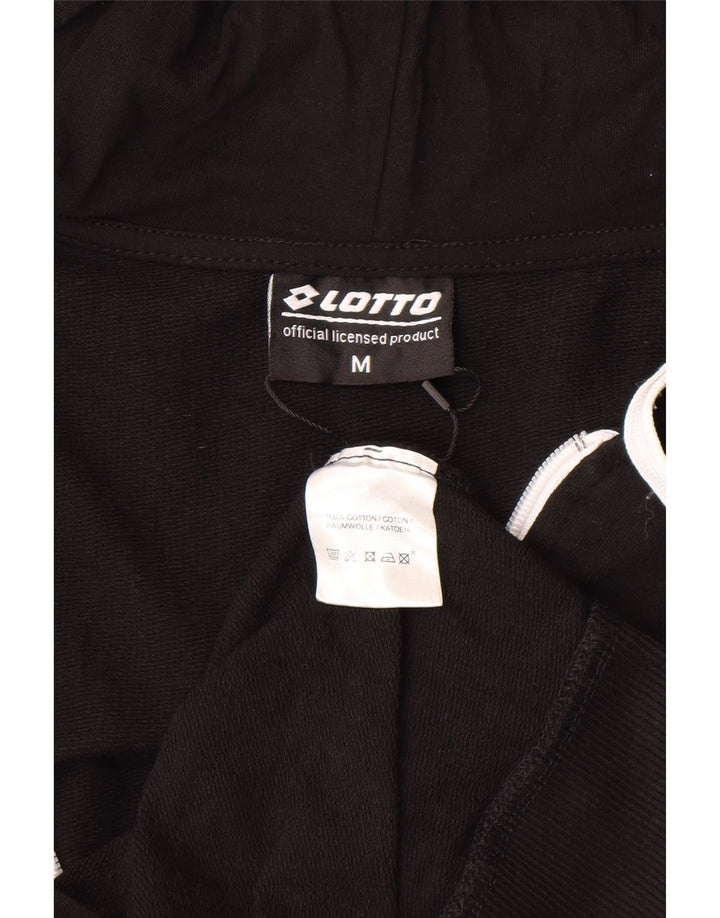 LOTTO Mens Zip Hoodie Sweater Medium Black Cotton Vintage Lotto and Second-Hand Lotto from Messina Hembry 