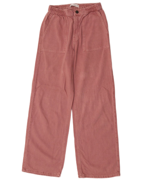 Calça Chino Zara Girls Wide Leg 13-14 Anos W26 L28 Algodão Rosa