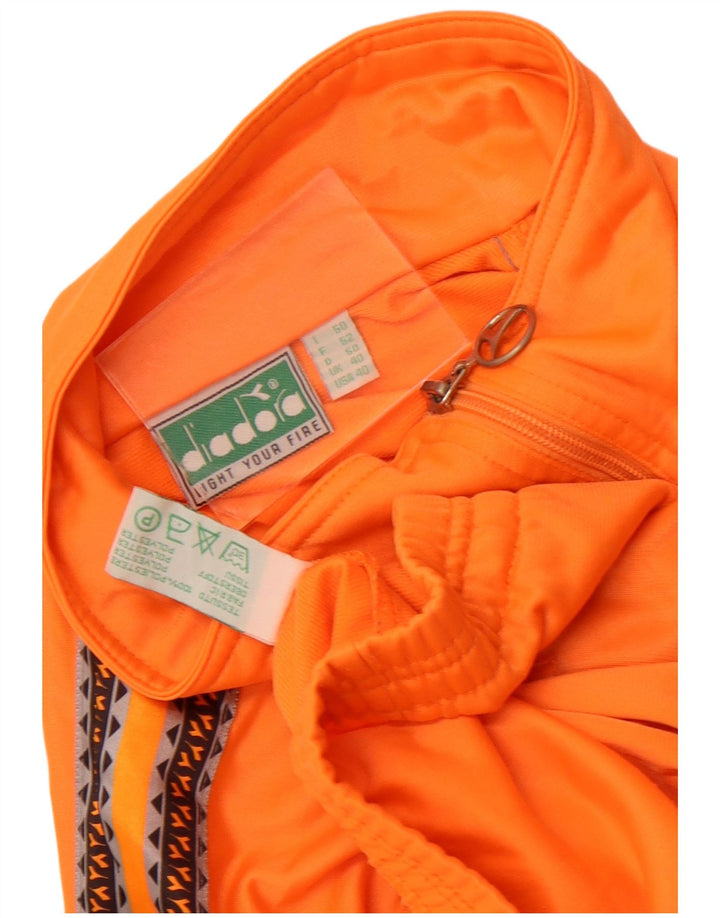 Diadora Mens Graphic Tracksuit Top Jacket UK 40 Médio Laranja Poliéster