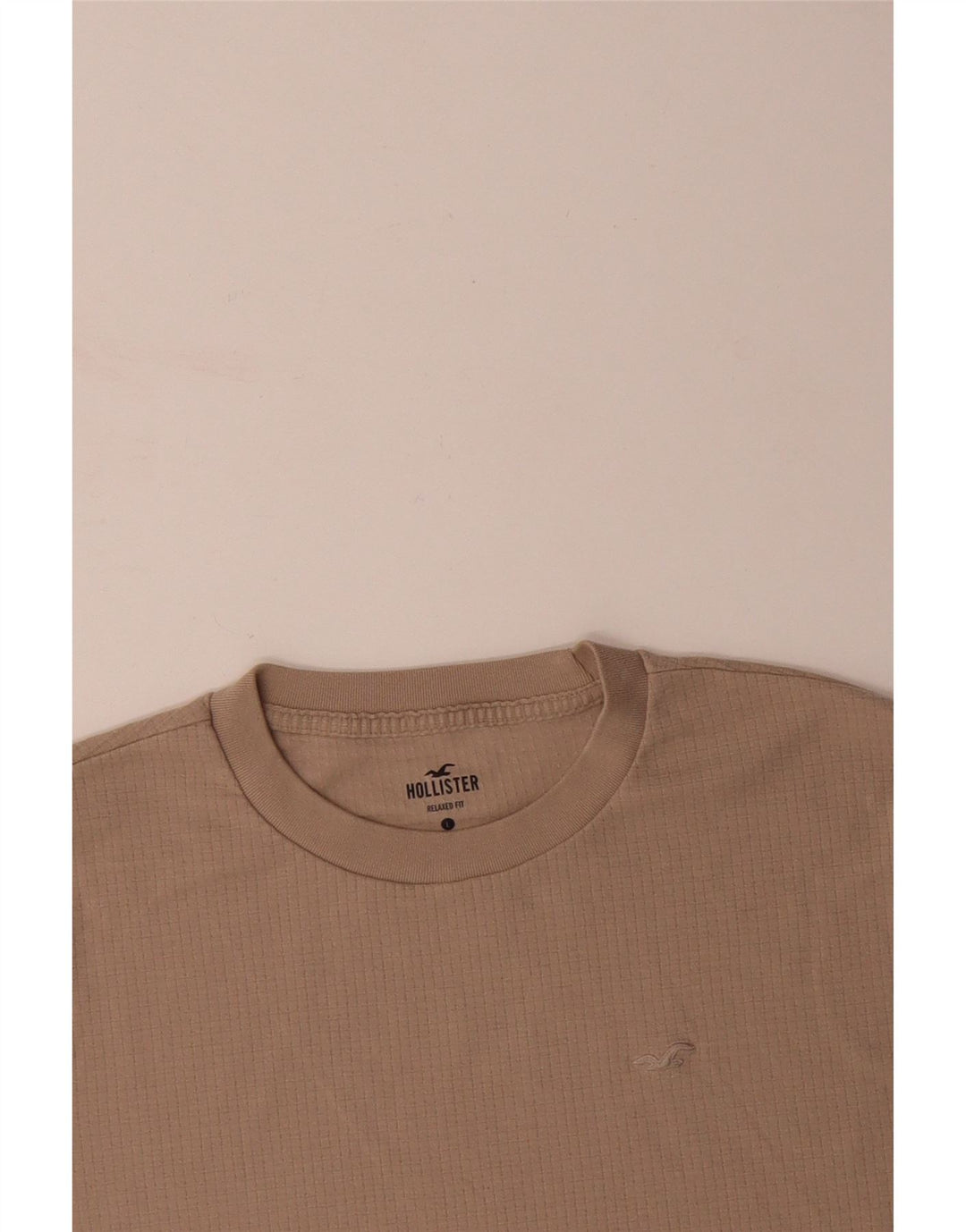 Camiseta masculina HOLLISTER com ajuste relaxado, grande algodão marrom