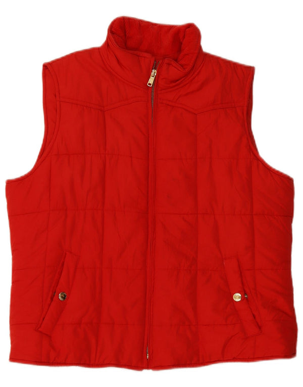 Chaps Womens acolchoado Gilet UK 16 grande poliéster vermelho