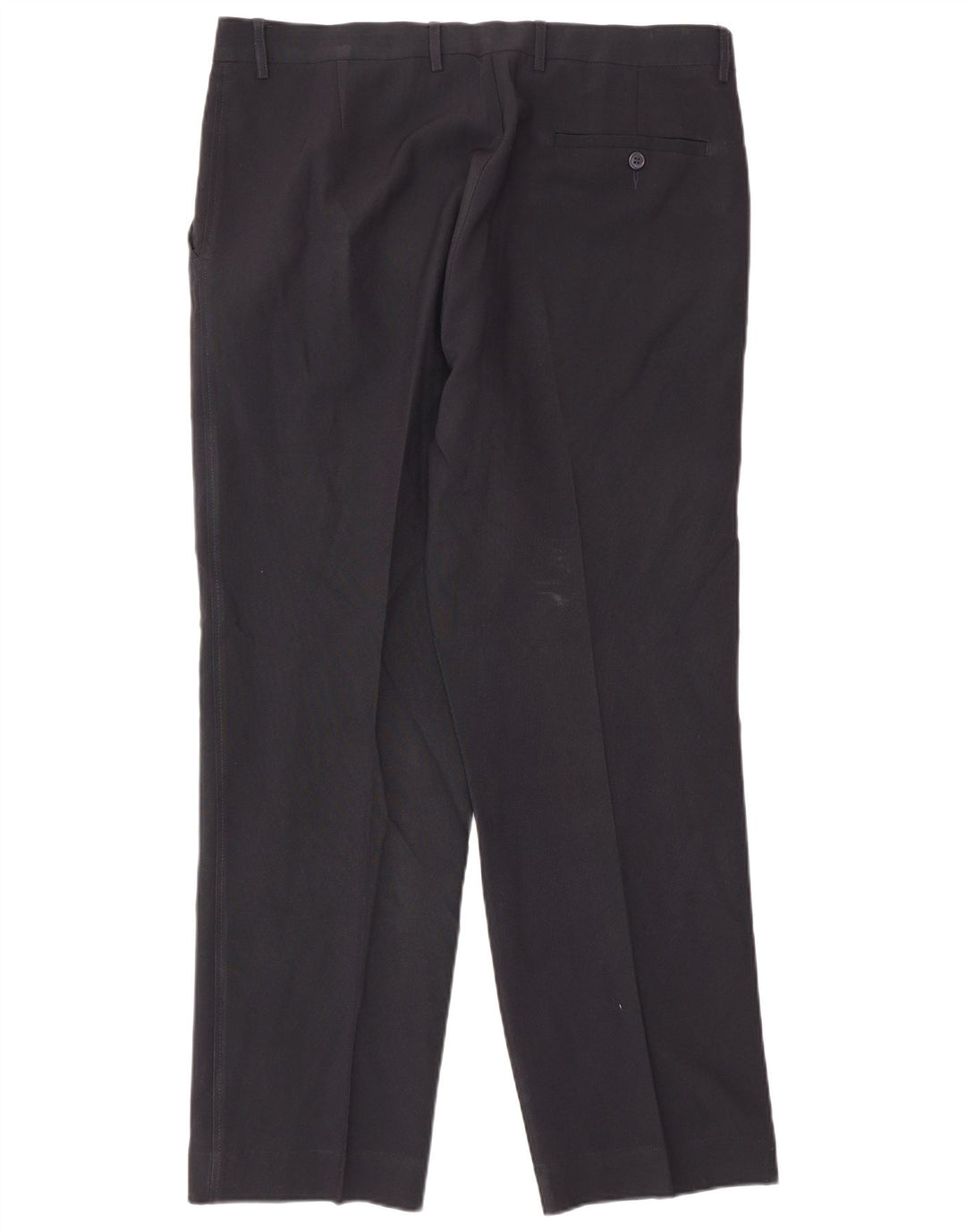 Calça masculina de terno reto Marks & Spencer W36 L31 poliéster azul marinho