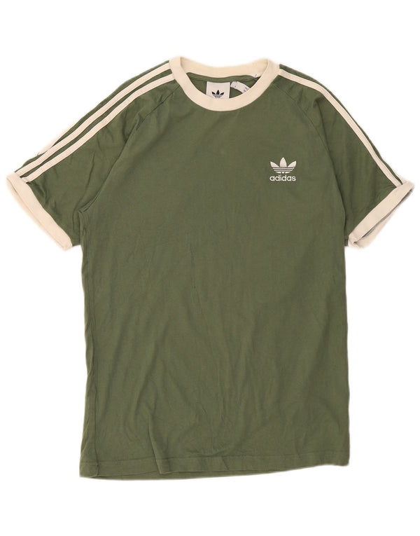 Camiseta masculina Adidas Top médio verde colorblock algodão