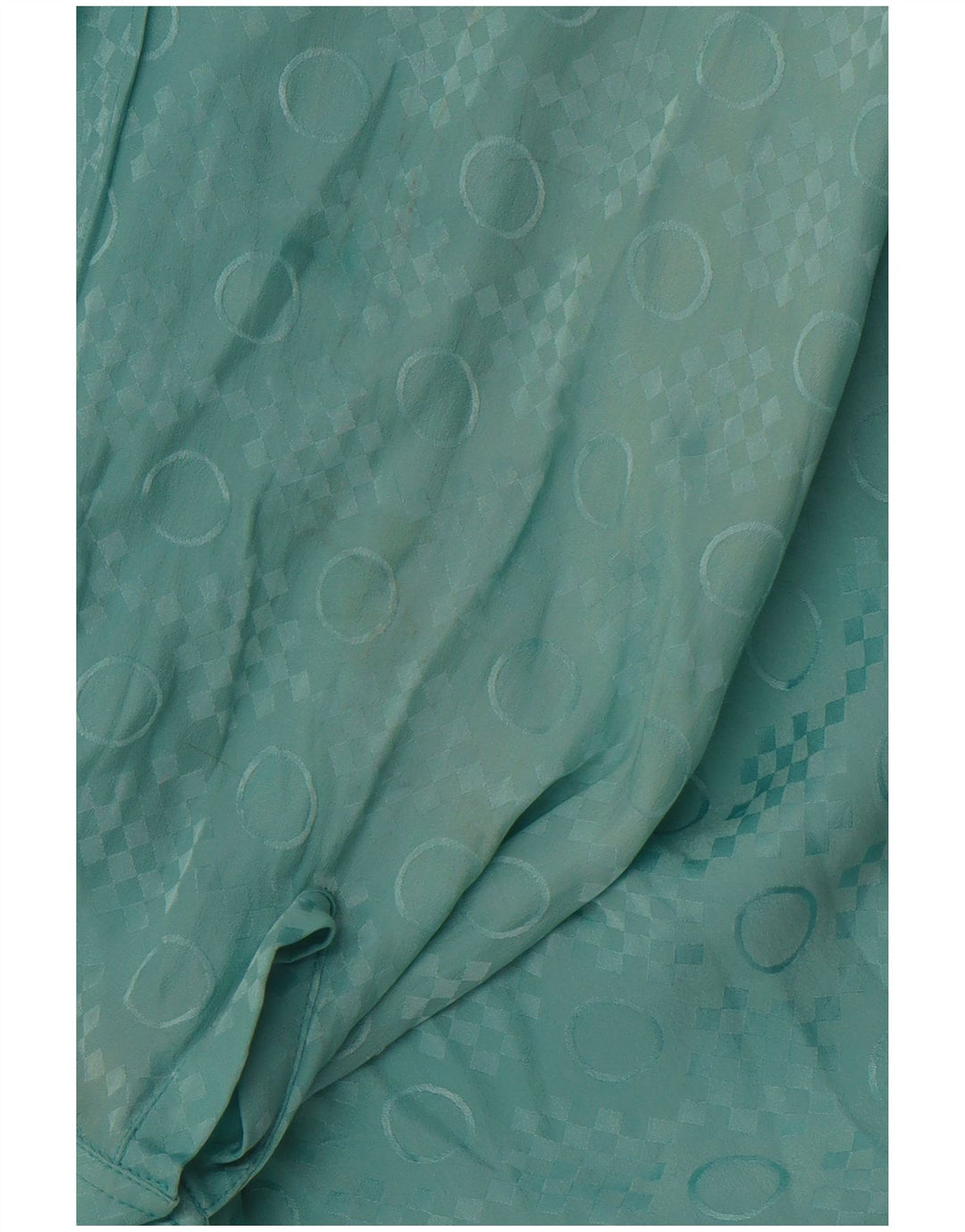 Blusa feminina VINTAGE IT 48 XL azul geométrico acetato