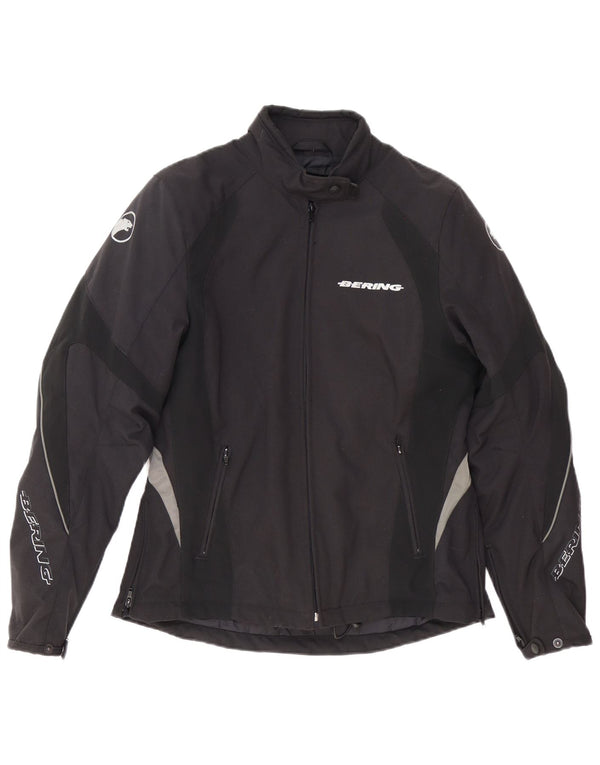 Jaqueta feminina BERING Graphic Racer UK 14 médio preto colorblock nylon