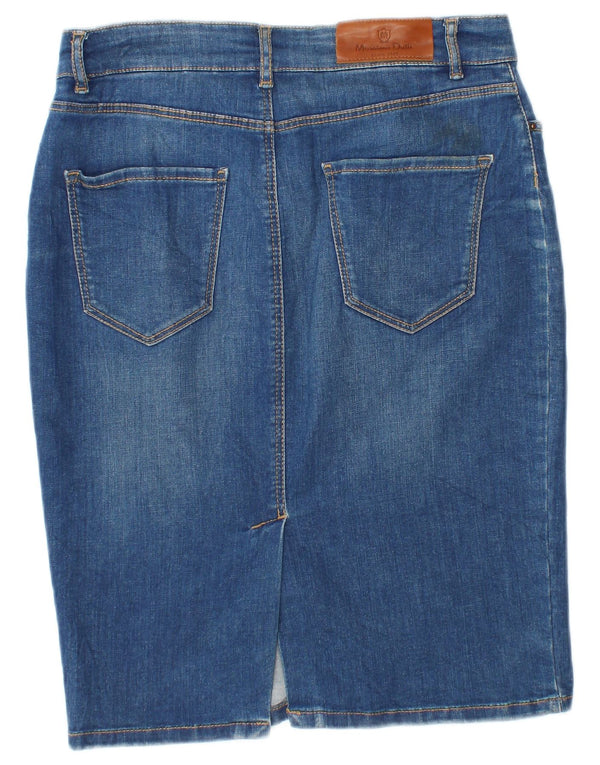 Saia jeans feminina Massimo Dutti UE 38 pequena W28 azul