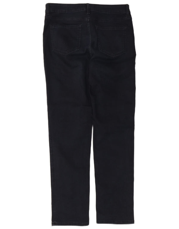 Calça jeans feminina Marks & Spencer The Sienna Straight UK 14 grande W32 L30 preta