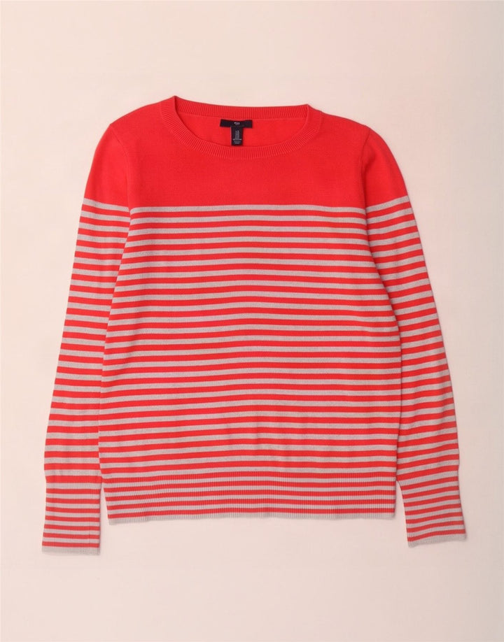 Suéter feminino Gap com gola canoa e listrado vermelho médio UK 14