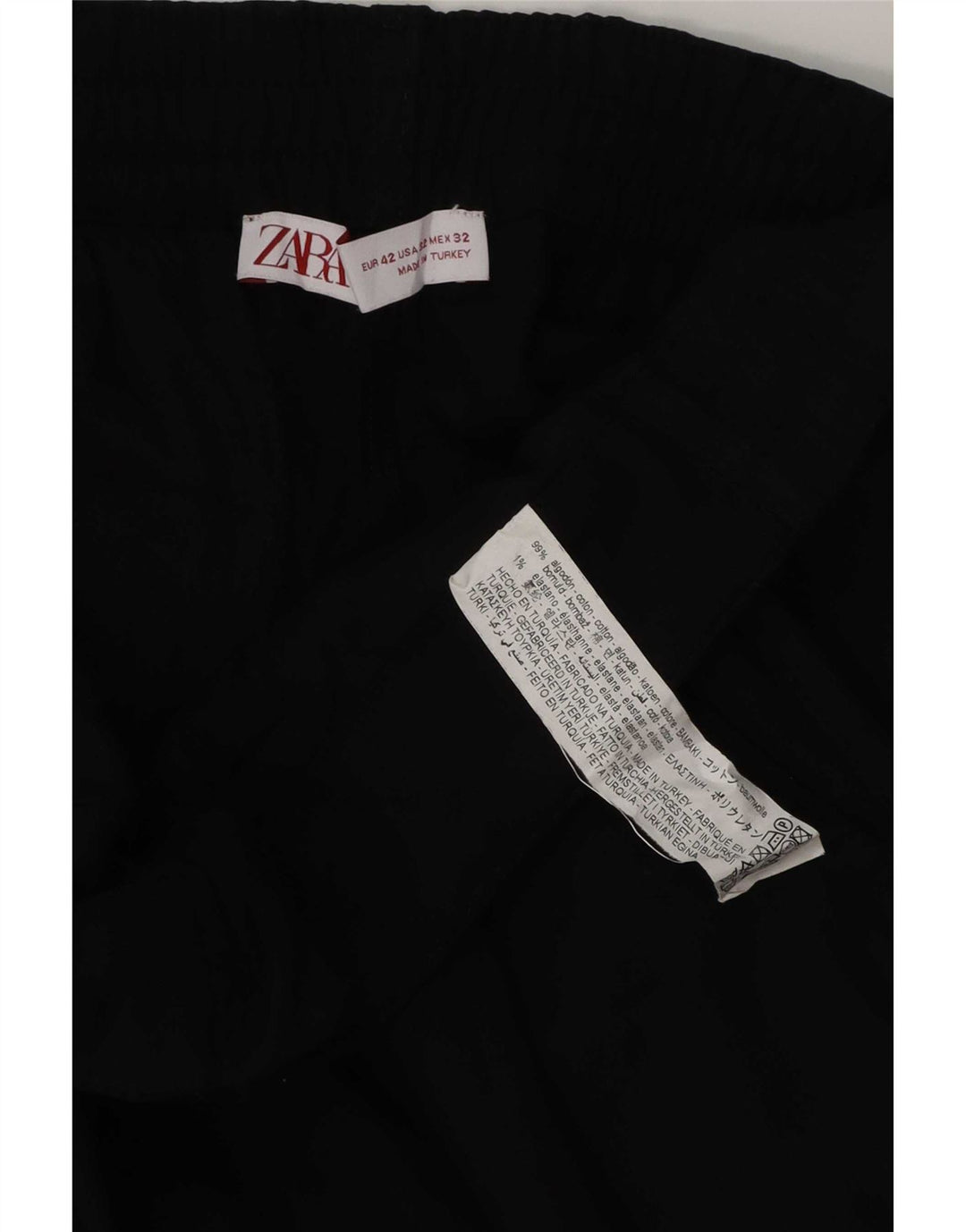 Zara Mens Cargo Shorts EU 42 Grande W32 Algodão Preto