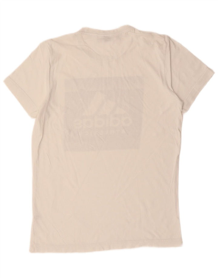 Adidas Mens Graphic T-Shirt Top Pequeno Algodão Branco