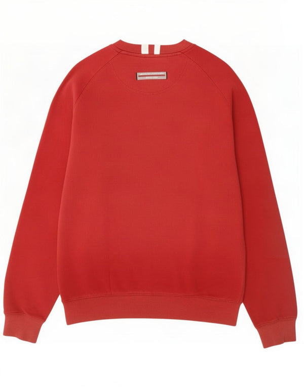 Nike Mens Moletom Jumper UK 36/38 Pequeno Algodão Listrado Vermelho